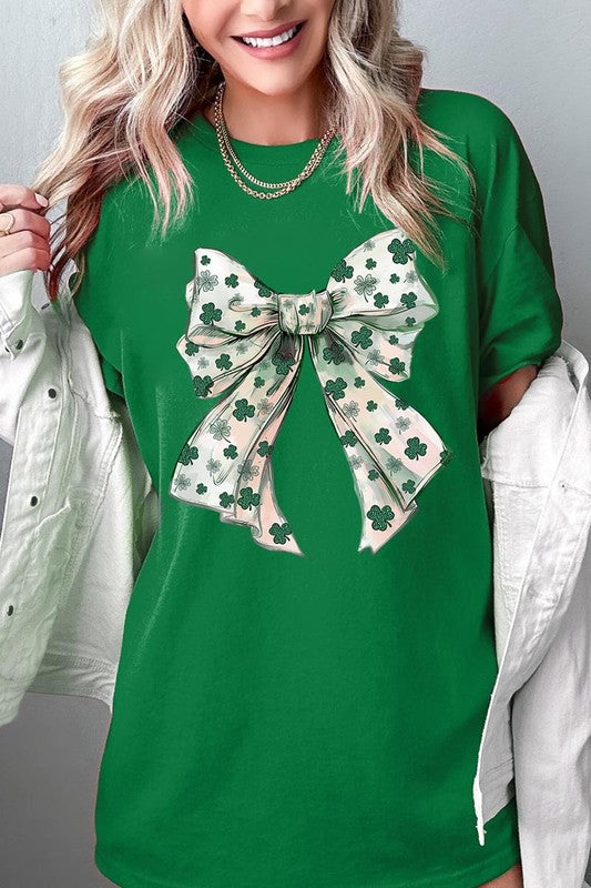 St Patrick's Day Bow Graphic Plus Heavy Cotton Tee