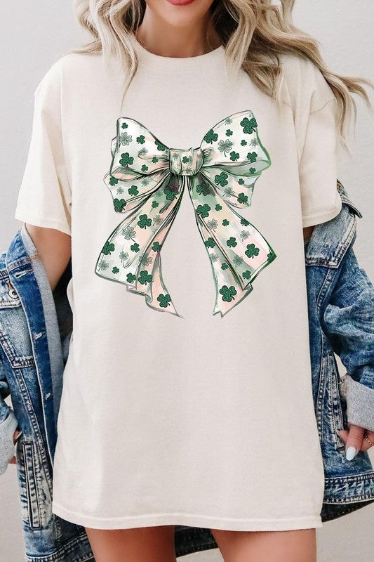 St Patrick's Day Bow Graphic Plus Heavy Cotton Tee