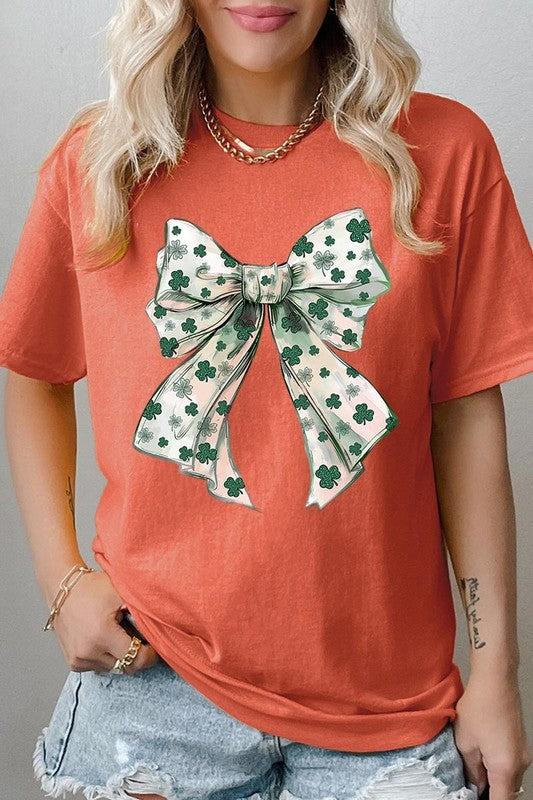 St Patrick's Day Bow Graphic Plus Heavy Cotton Tee