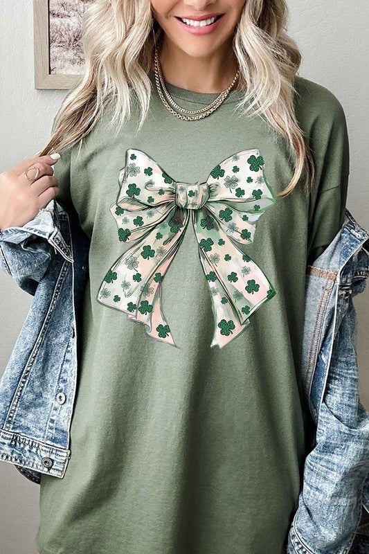 St Patrick's Day Bow Graphic Plus Heavy Cotton Tee