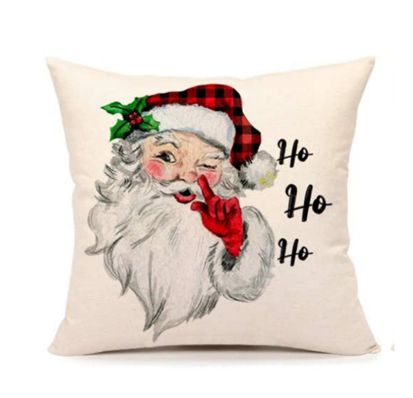 Christmas Santa linen pillowcase sofa cushion