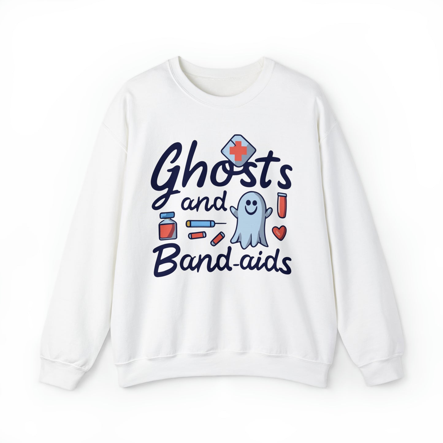 Ghost and Band-aids Nurse Sweatshirt, Spooky Season Halloween Sweatshirt, Winter Sweatshirt, Spooky Sweatshirt, Halloween Gifts