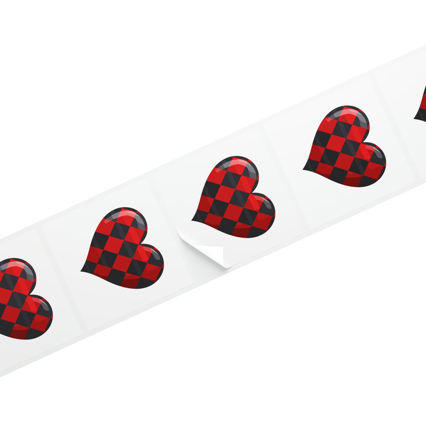 Valentine's heart shape Square Sticker Label Rolls