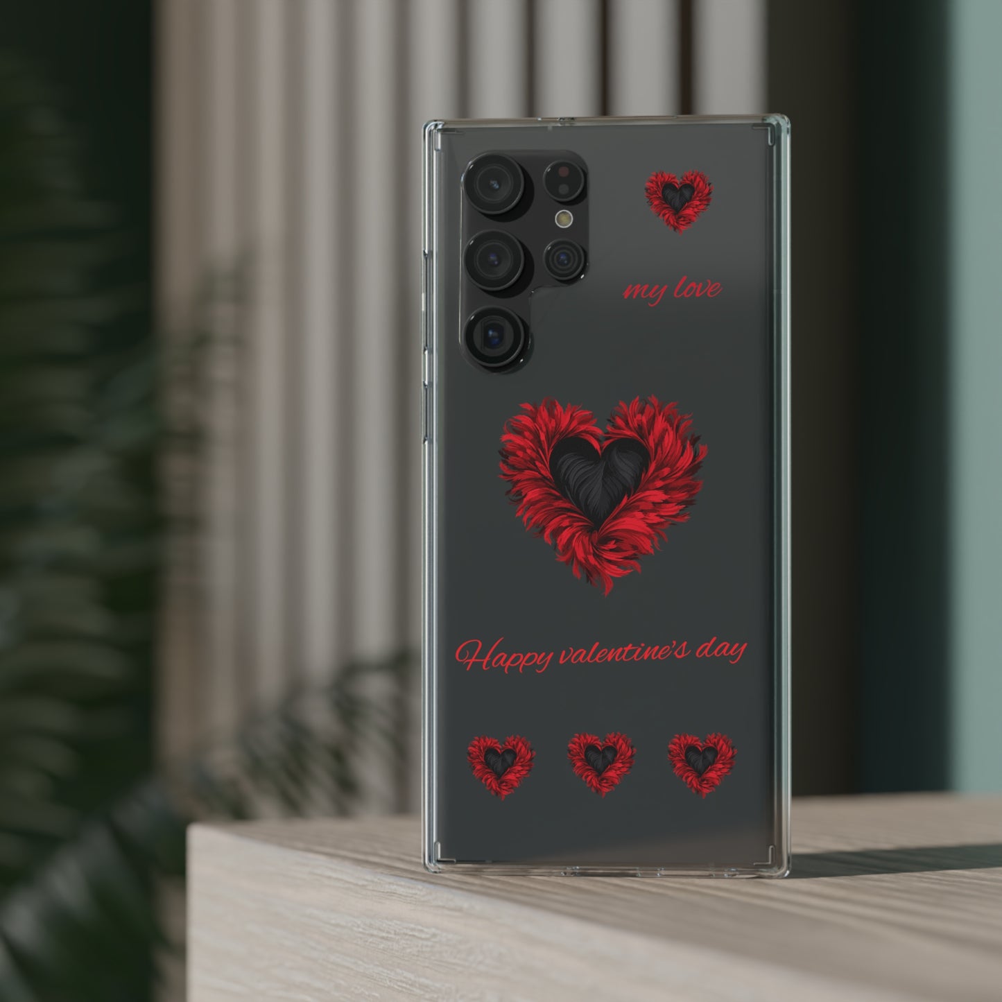 Valentine's day, red heart shapes Clear Cases