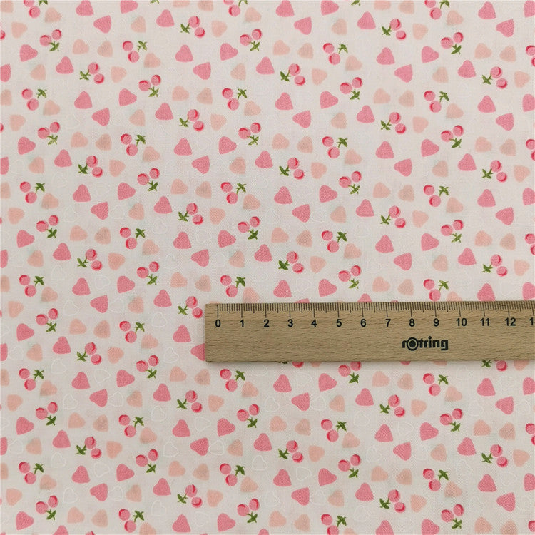 Strawberry Cherry Cotton Twill Fabric