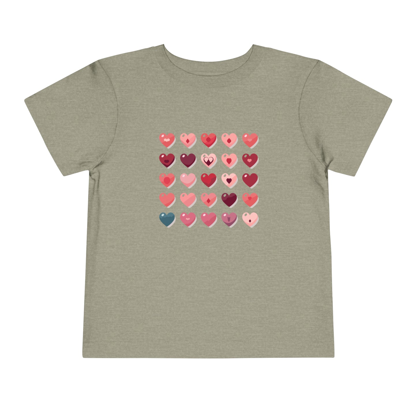 Valentine's multi color hearts shape design Toddler Short Sleeve Tee