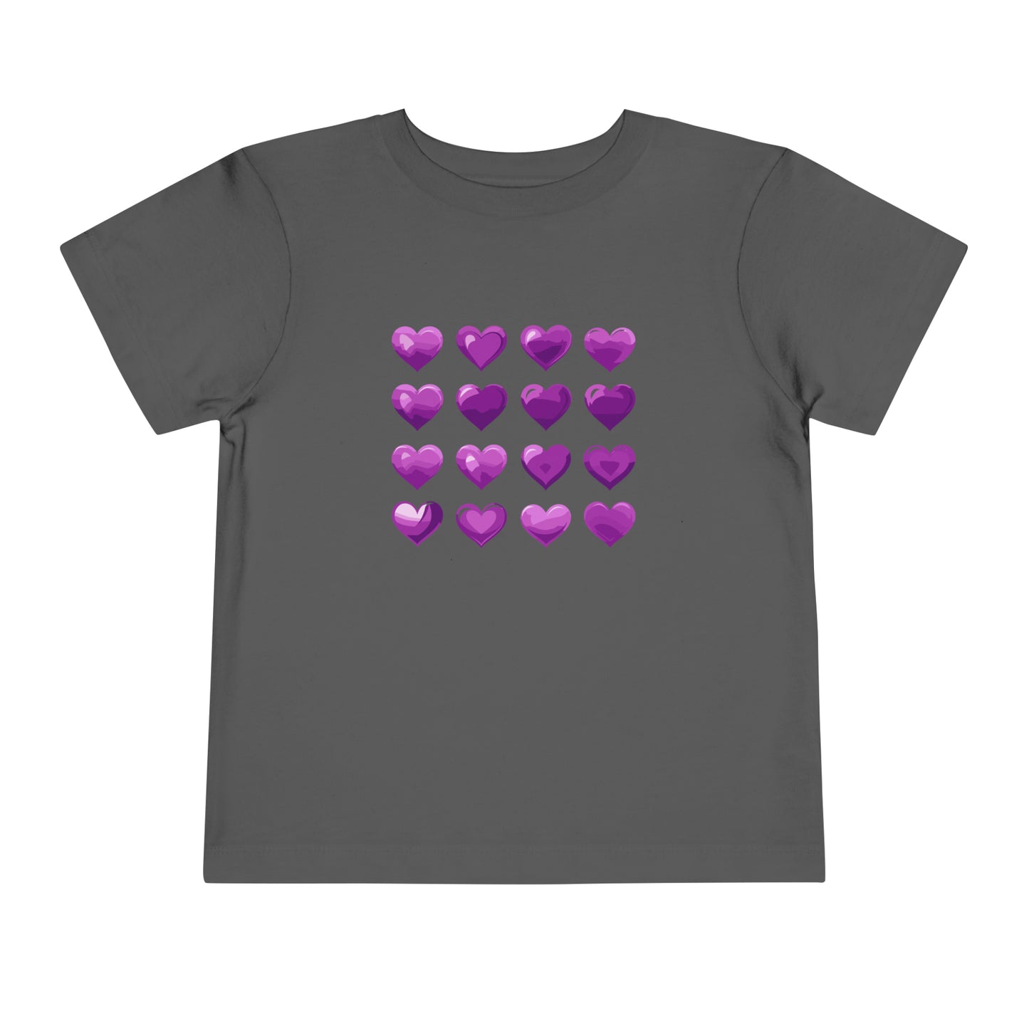 Valentine's purple hearts shape design Toddler Short Sleeve Tee