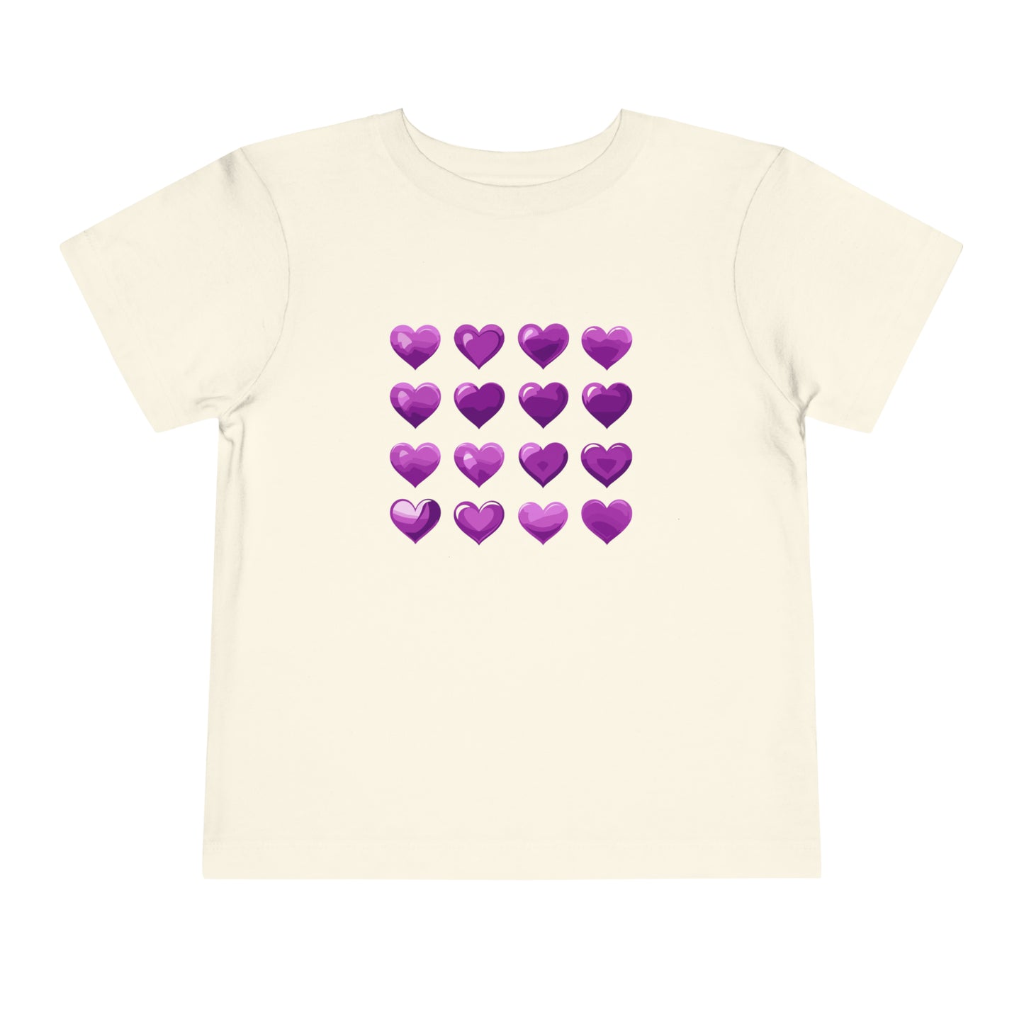 Valentine's purple hearts shape design Toddler Short Sleeve Tee