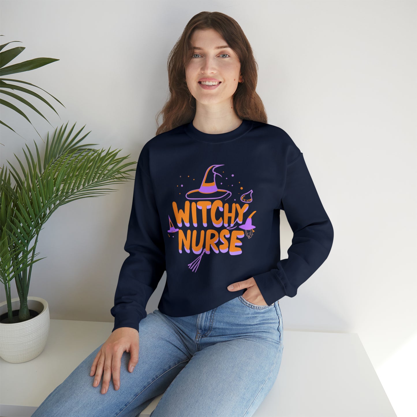 Witchy Nurse Halloween Sweatshirt, Spooky Season Halloween Sweatshirt, Winter Sweatshirt, Spooky Sweatshirt, Halloween Gifts