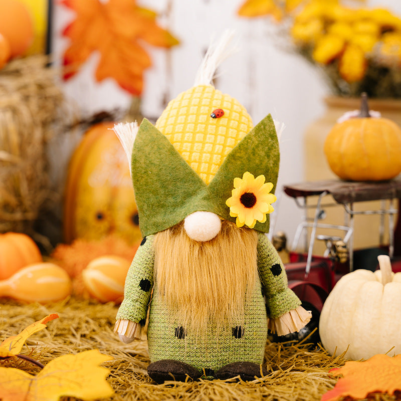 Thanksgiving Decorations Creative Harvest Season Corn Head Rudolf Doll Sunflower