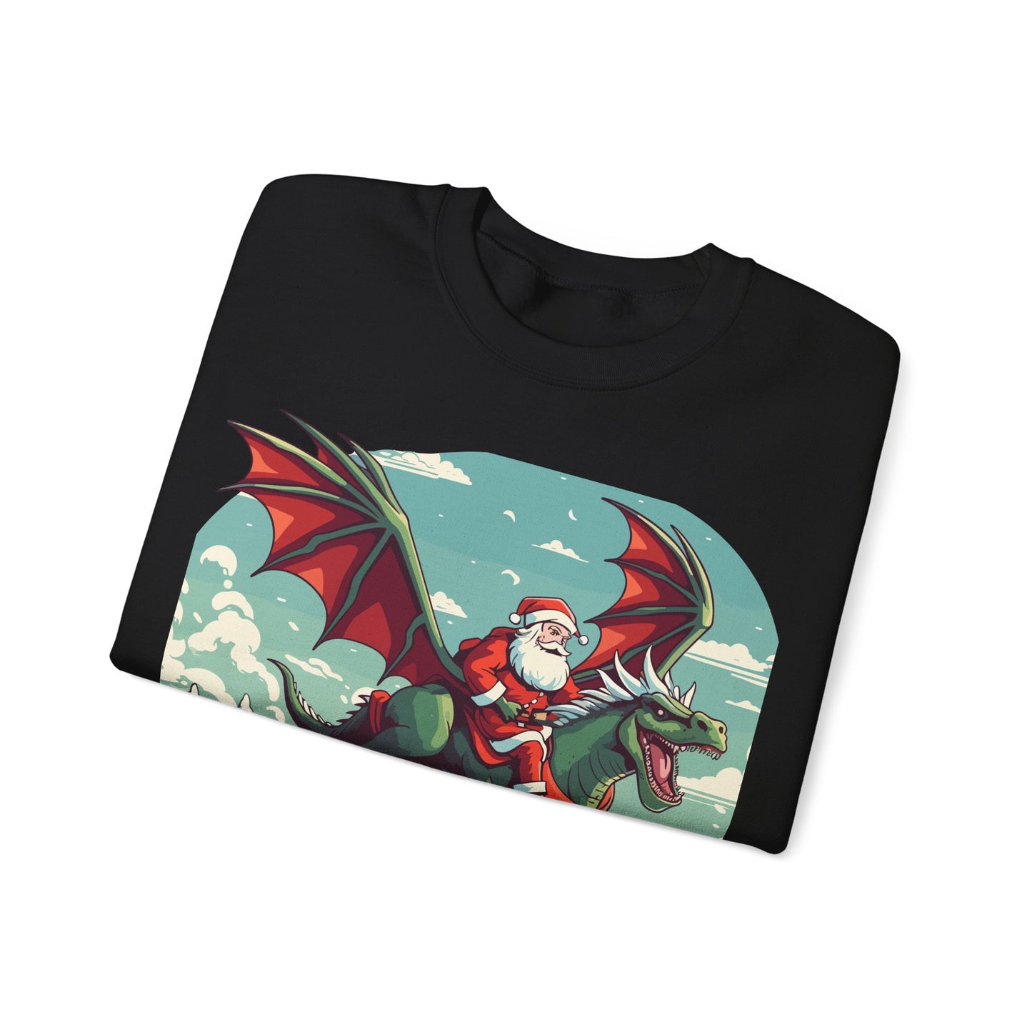 Santa's sleigh flying with dragons and dinos - Christmas Shirt, Holiday Xmas Shirt, Merry Christmas, Holiday Xmas, Unisex Xmas Shirt, Christmas Sweatshirt, Christmas Apparel, Xmas Celebration Shirt, Matching Family Outfits, Christmas Gifts