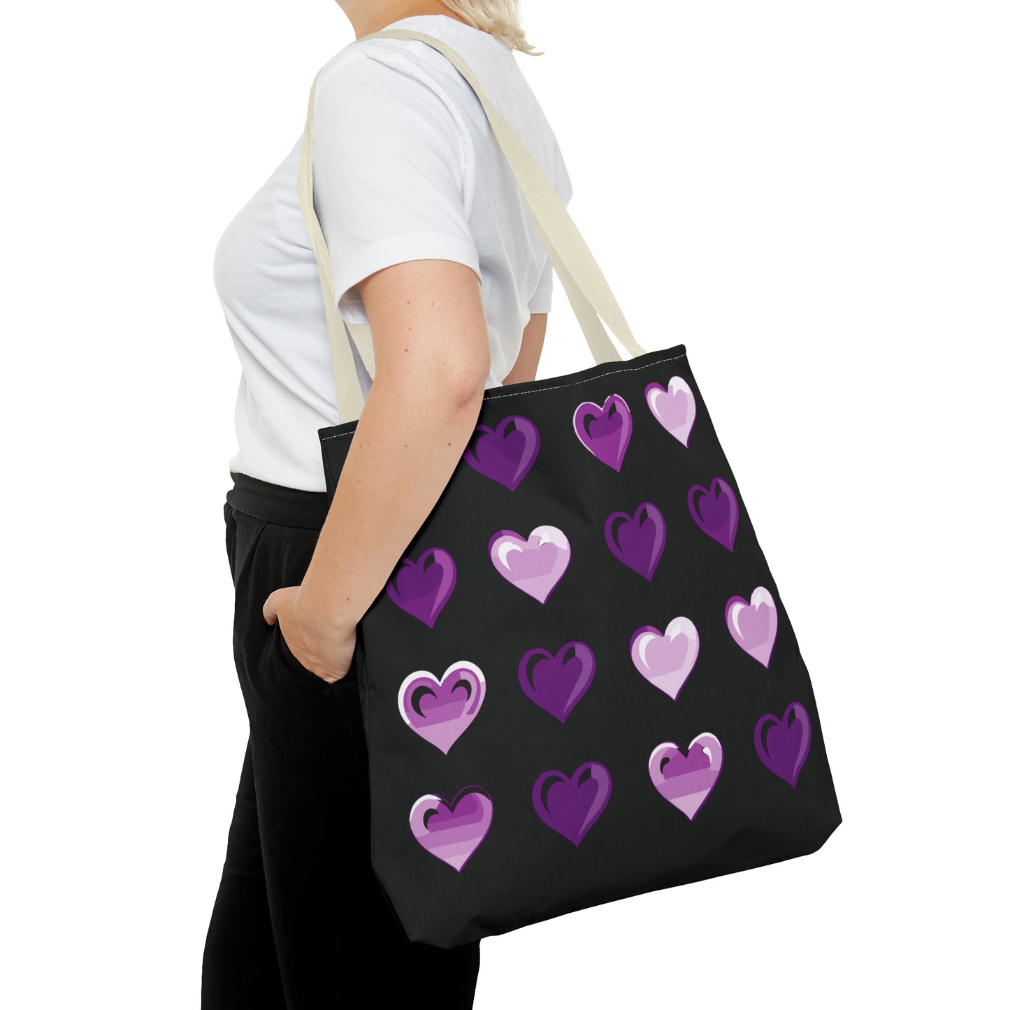 Valentine's black Tote Bag (AOP)