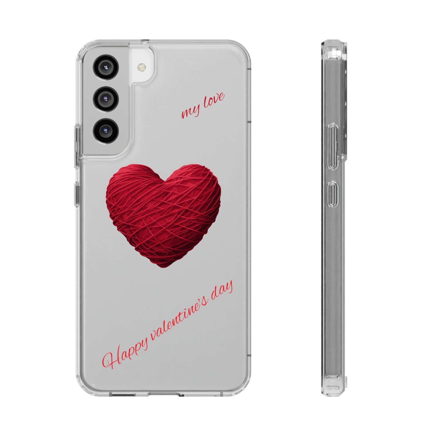 Valentine's Day, red heart shape design Clear Cases