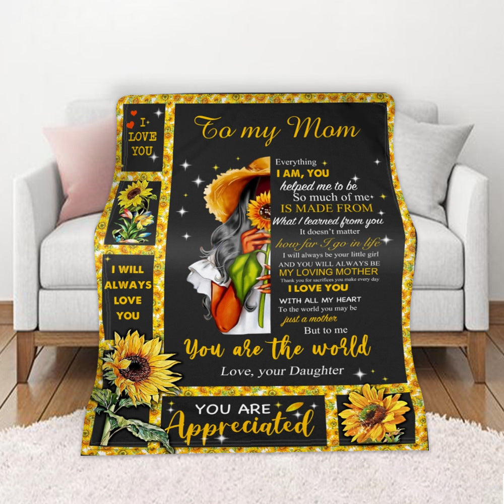 Thanksgiving Parents Letters Warm Sofa Cover Digital Printing