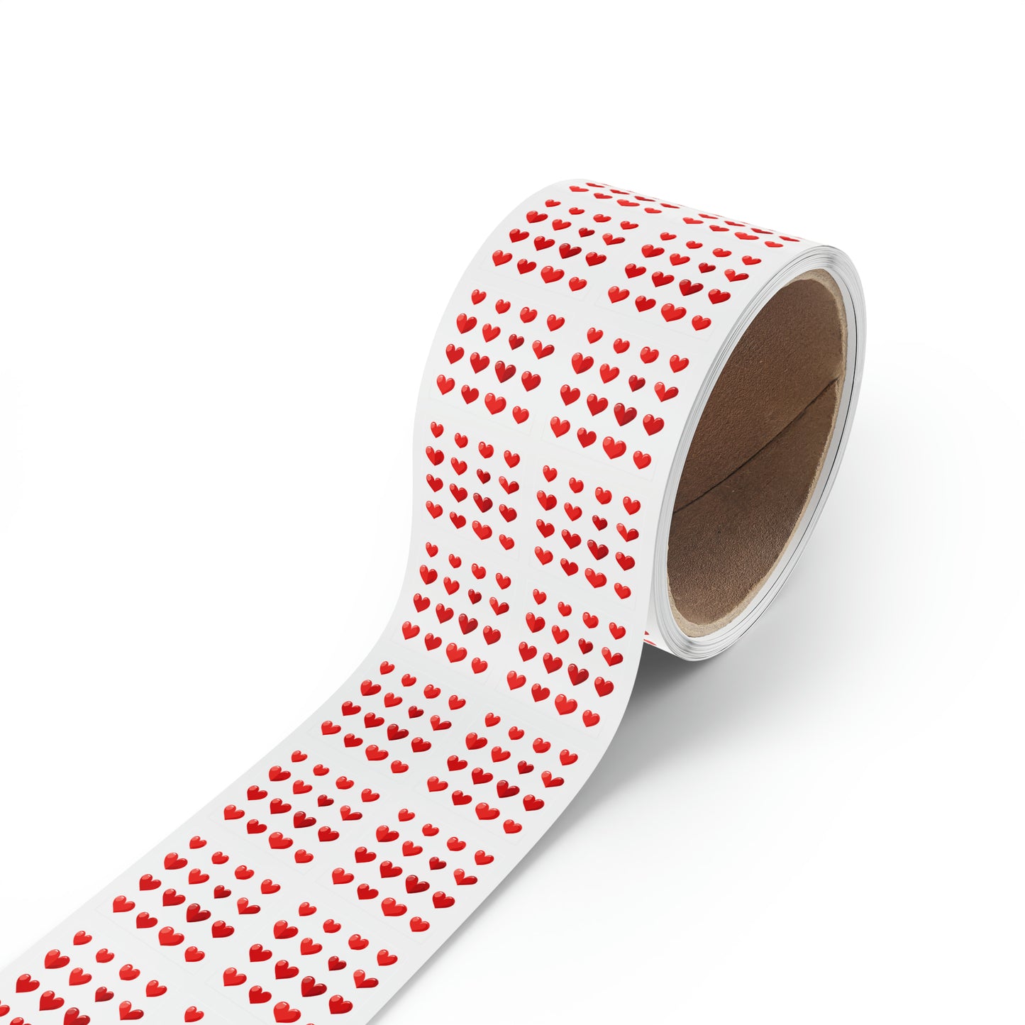 Valentine's day red hearts shape Square Sticker Label Rolls