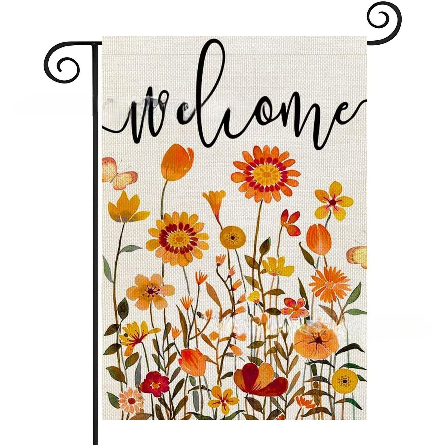 Thanksgiving Garden Banner Unique Pumpkin Flower Decoration Double-sided Printing Flag