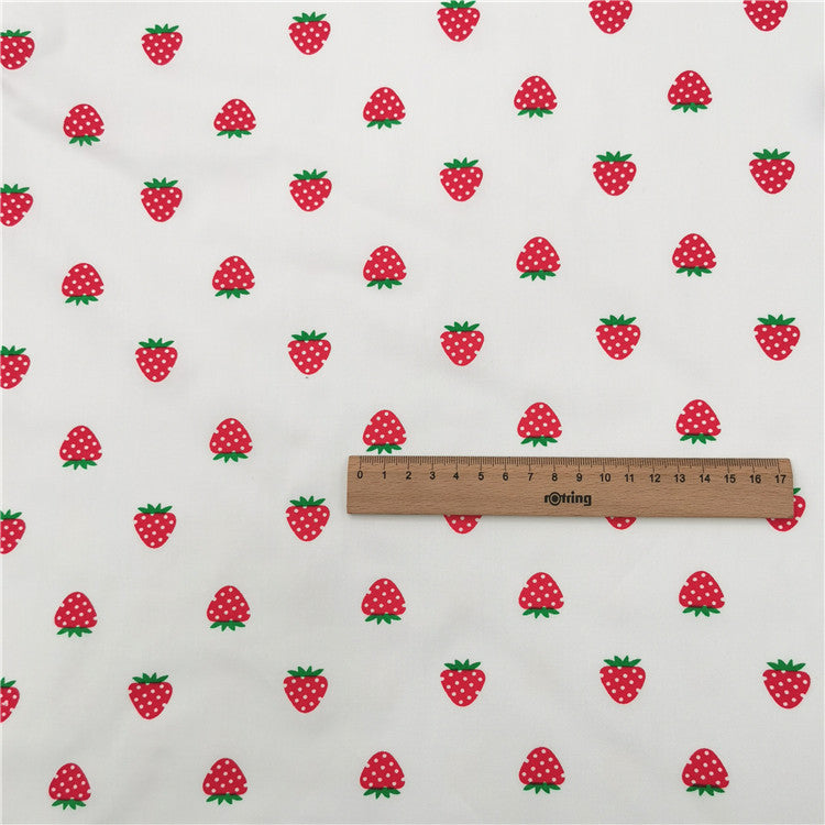 Strawberry Cherry Cotton Twill Fabric