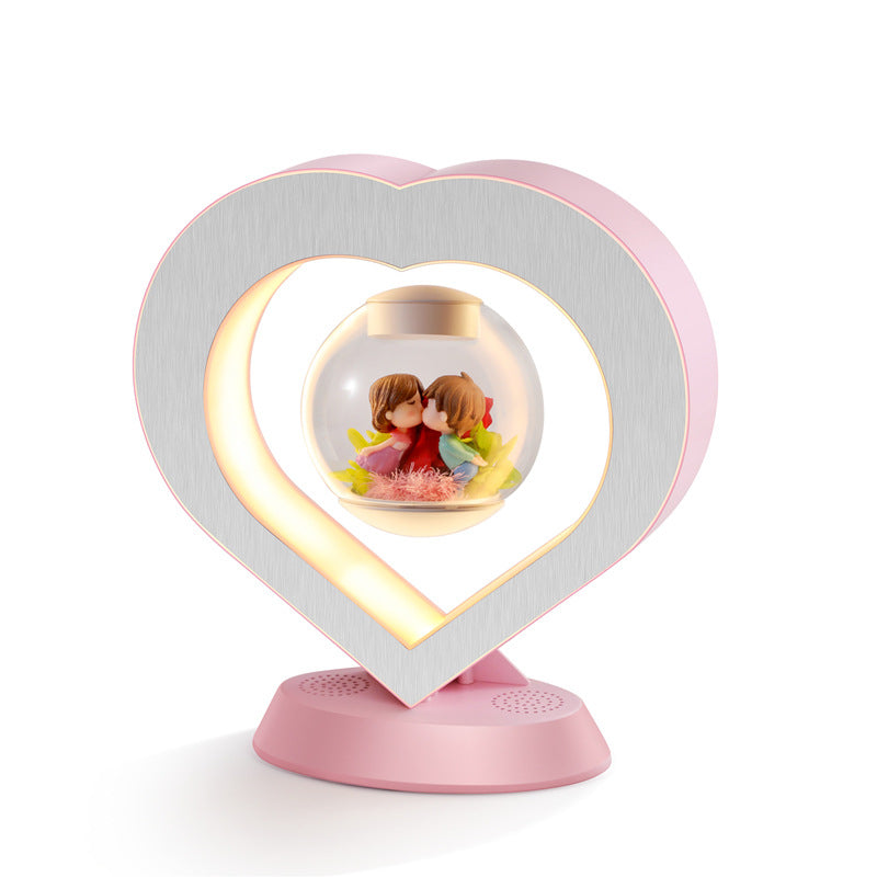 Valentines Day Gift Heart Floating Table LED Night Light Magnetic Levitation Creatives Lamp Desk Lamp Home Decor