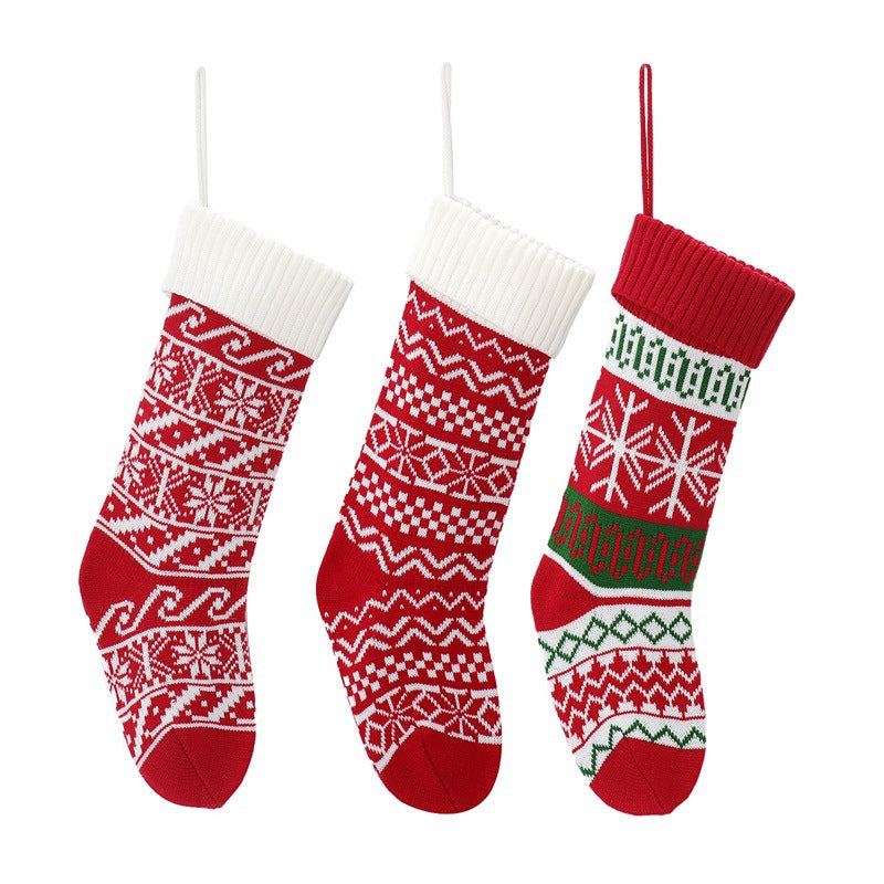 Christmas Decorations Red And Green Wool Socks