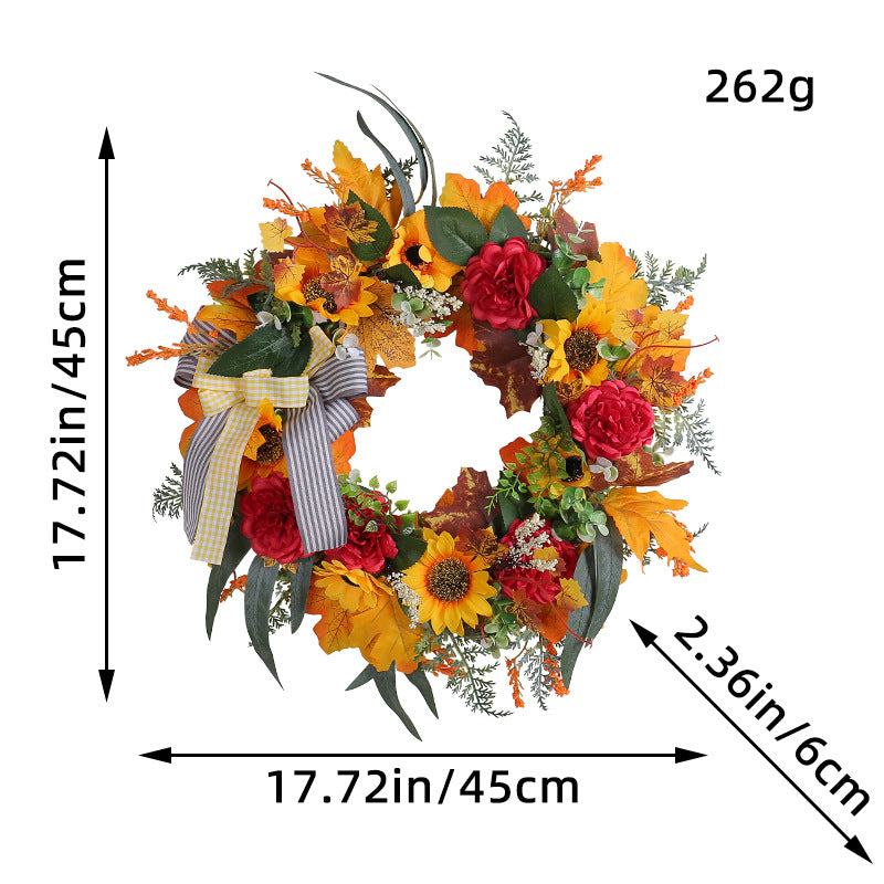 Thanksgiving Artificial Wreath Vine Ring Door Hanging Decoration