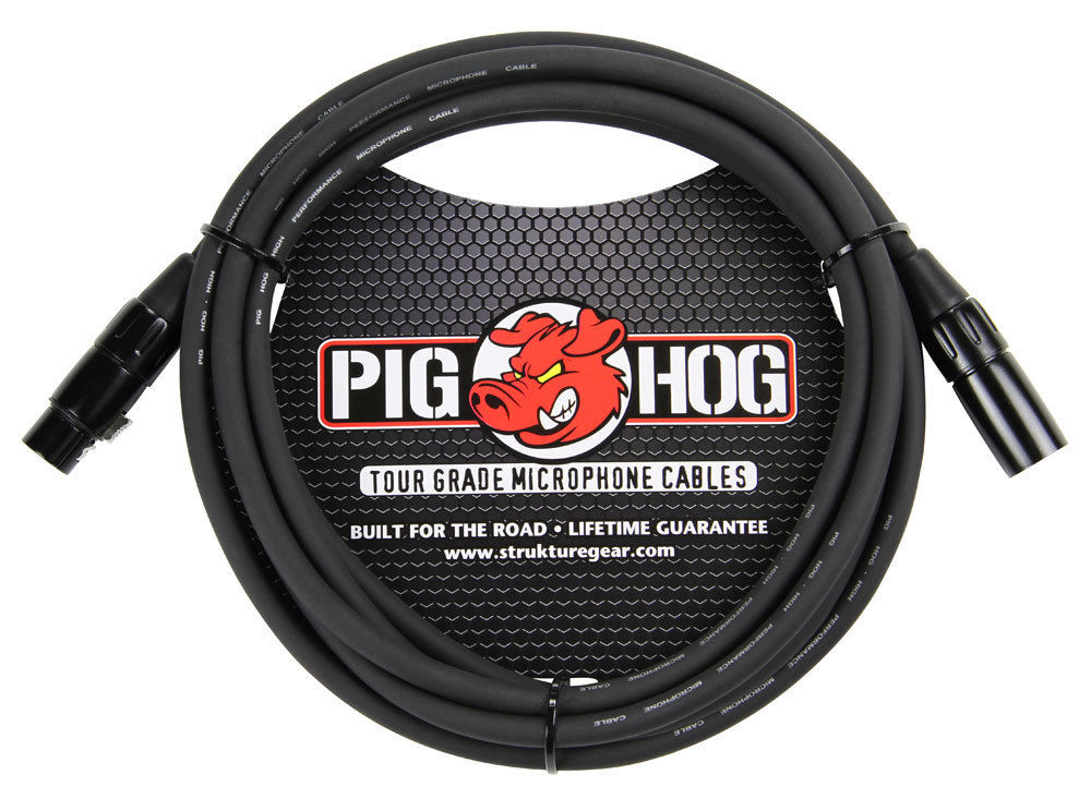 5  Pack Pig Hog PHM10 Tour-Grade XLR Male to Female Mic Cable - 10'