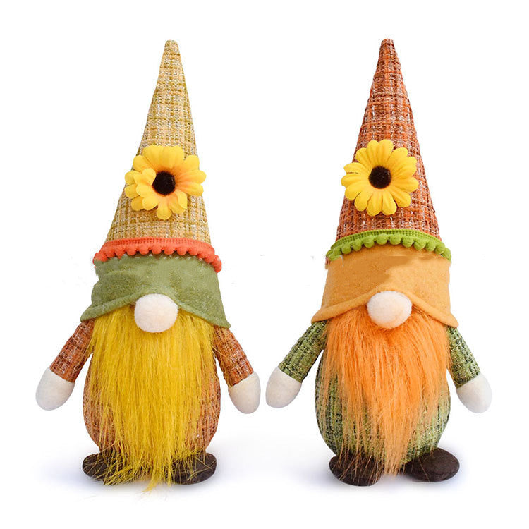 Thanksgiving Harvest Sunflower Gnome Faceless Ornament