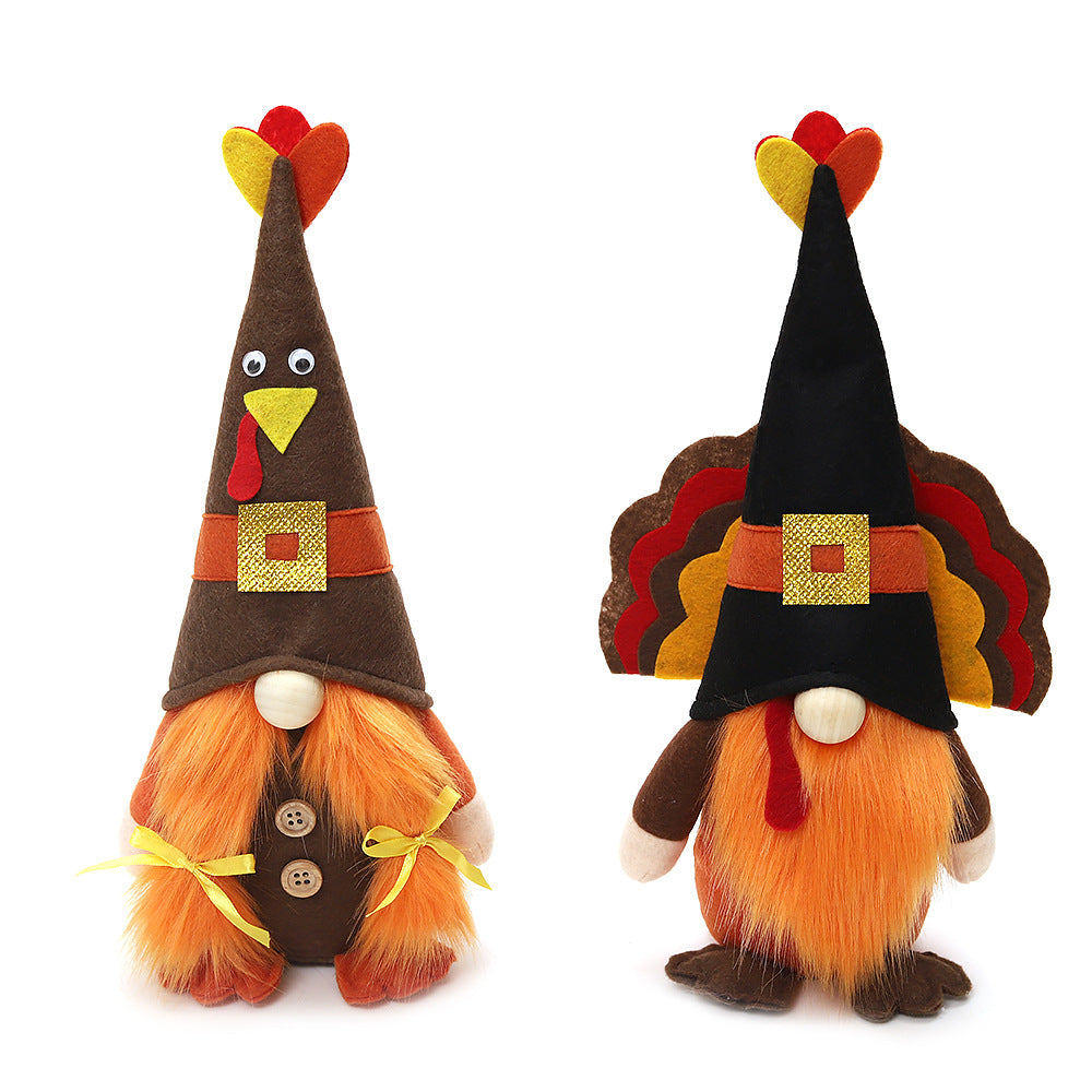 Thanksgiving Turkey Doll Ornaments Faceless Doll Scene Atmosphere Decoration Supplies