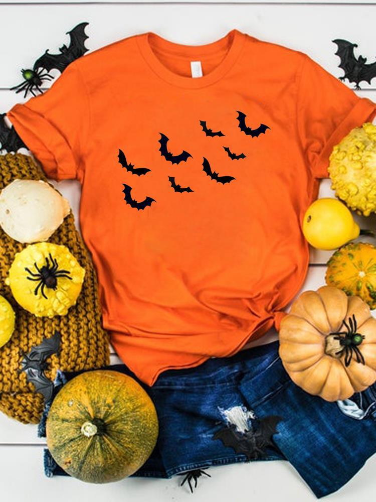 Halloween Thanksgiving Women's Summer Graphics T-Shirt Clothes