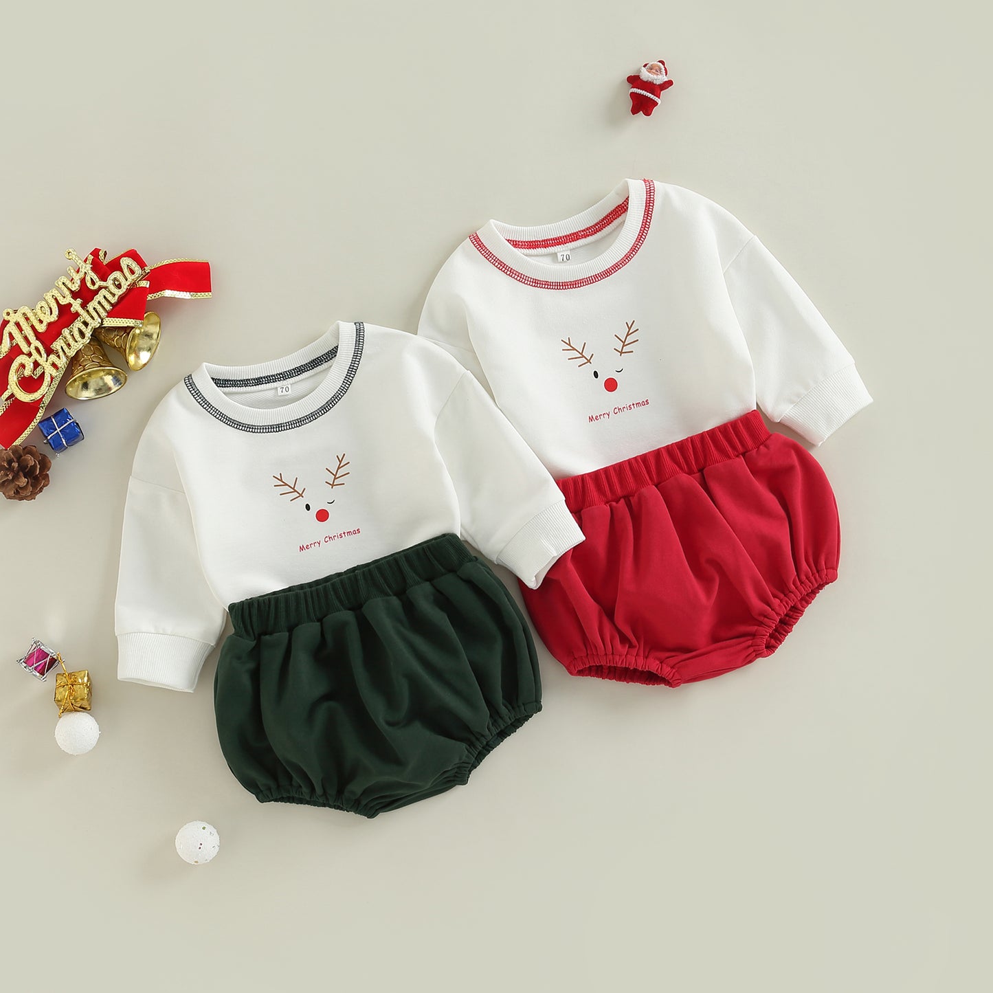 Christmas Dress Baby Two Piece Set