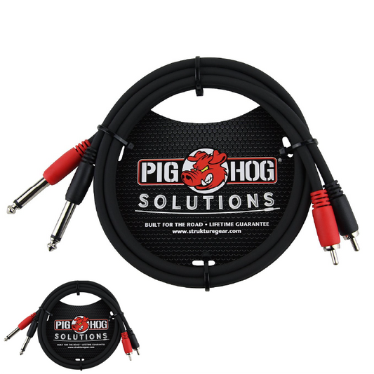 Pig Hog 3ft Dual 1/4" TS Mono Male Plug to 2-RCA Male Plug Audio Cable PD-R1403