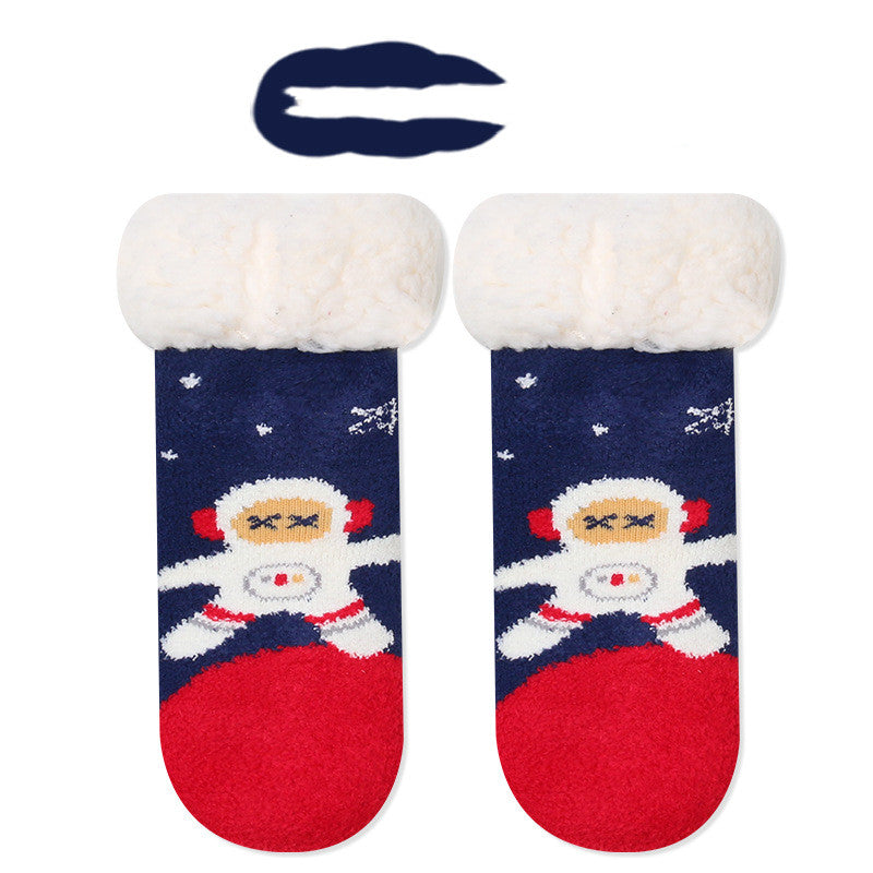 Christmas Thick Coral Fleece Children's Floor Socks