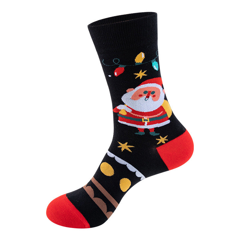 Snowman Santa Claus Cartoon In Stockings