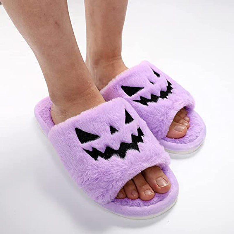 Halloween Shoes Winter Cute Warm Home Slippers Women, Spooky Season Halloween Shoes, Halloween Gifts