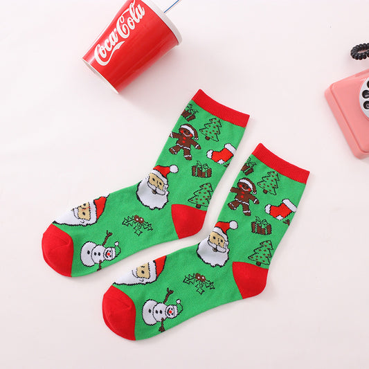 Santa Claus Elk Snowman Medium Tube Socks