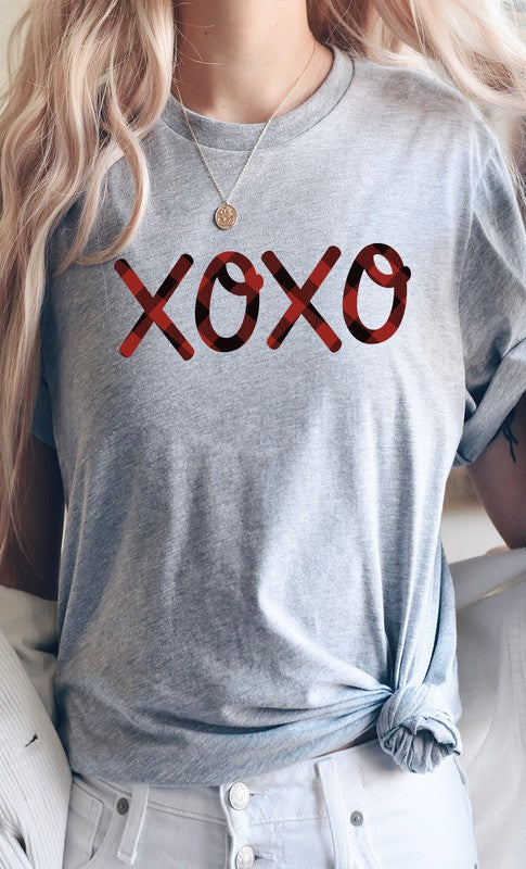 Plaid XOXO Valentines Day PLUS SIZE Graphic Tee