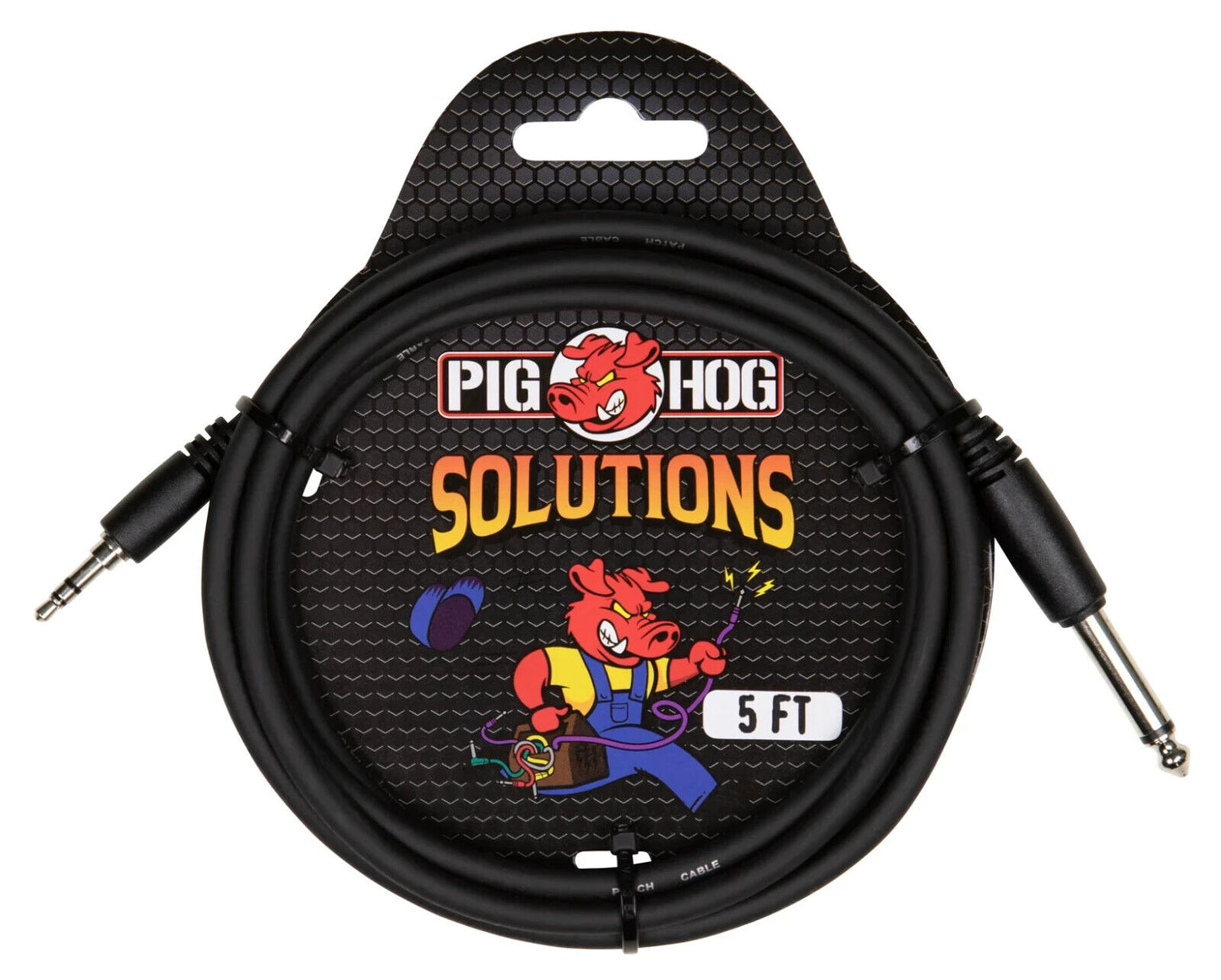 New - PIG HOG PX-35T4M05 SOLUTIONS - 5FT 3.5MM TRS TO 1/4" MONO