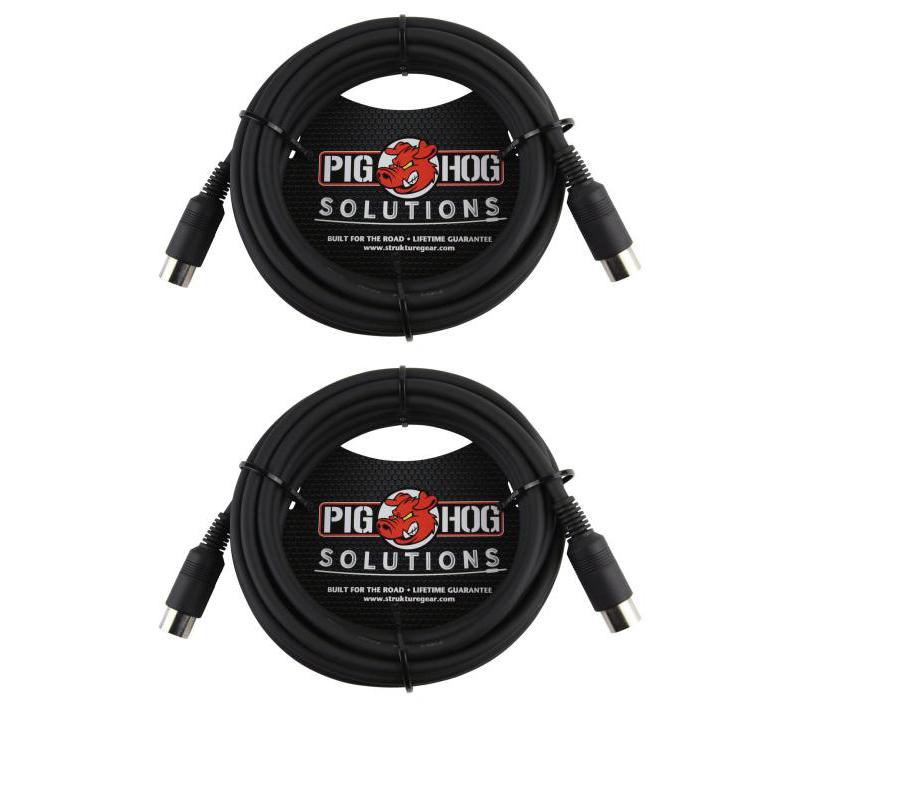 Pig Hog Solutions PMID15 - 15ft MIDI Cable Black Instrument Interface - New