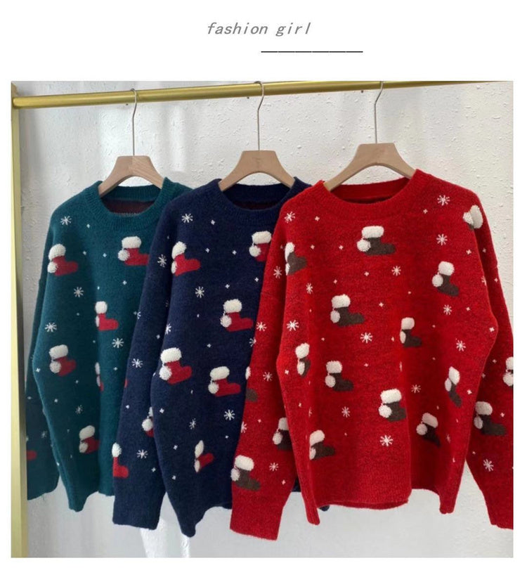 Christmas Sweater Women Knitted Jumper Femme