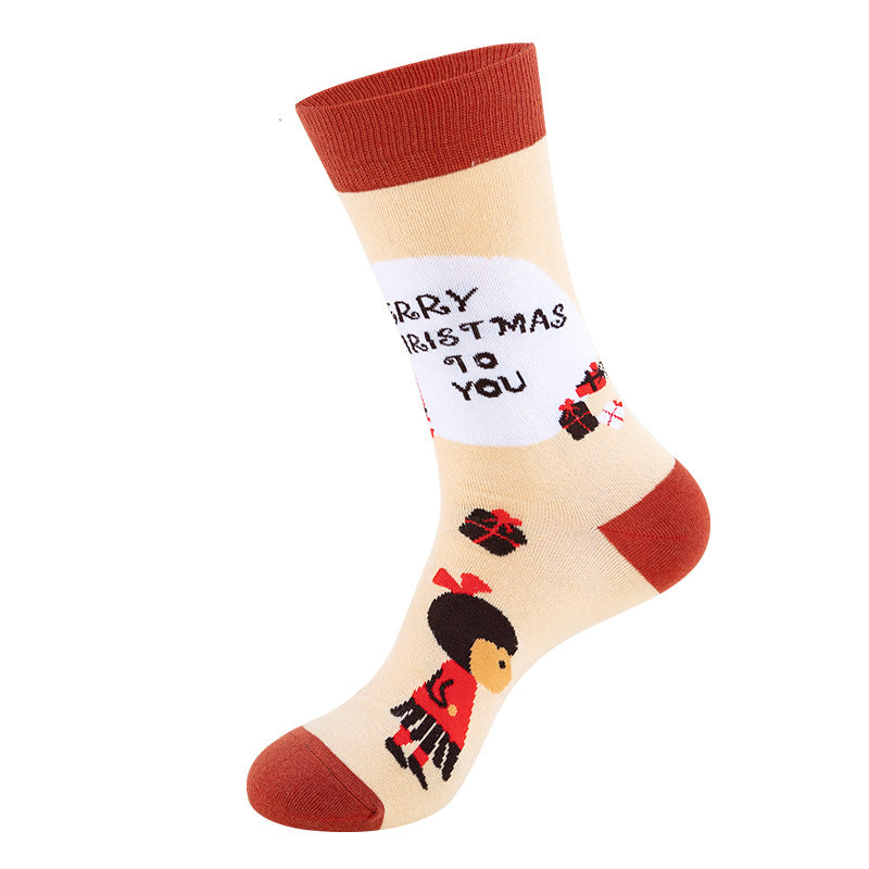 Snowman Santa Claus Cartoon In Stockings