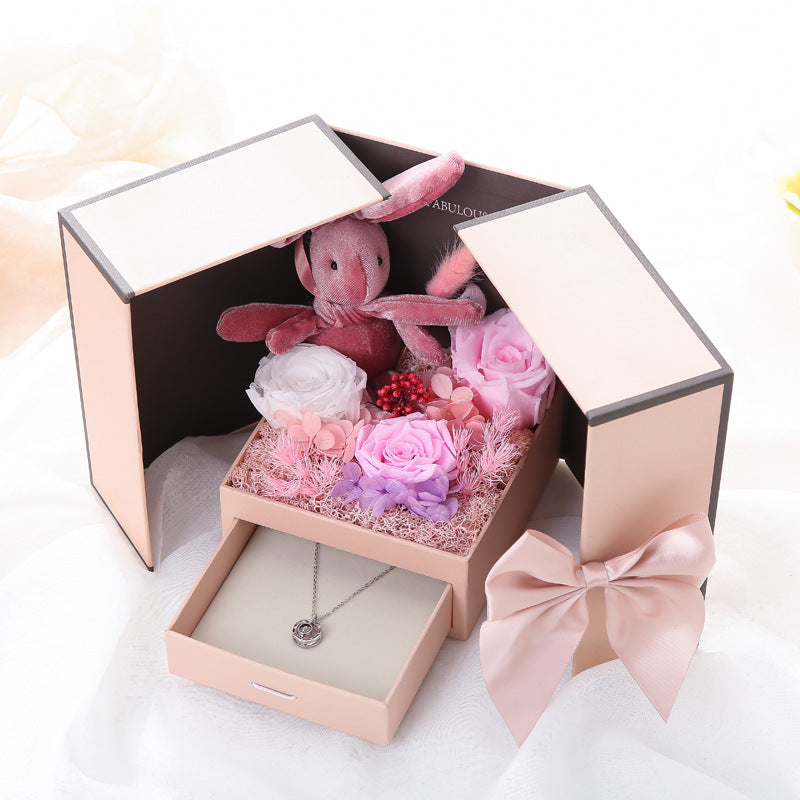 Double Door Eternal Flower Stud Gift Box