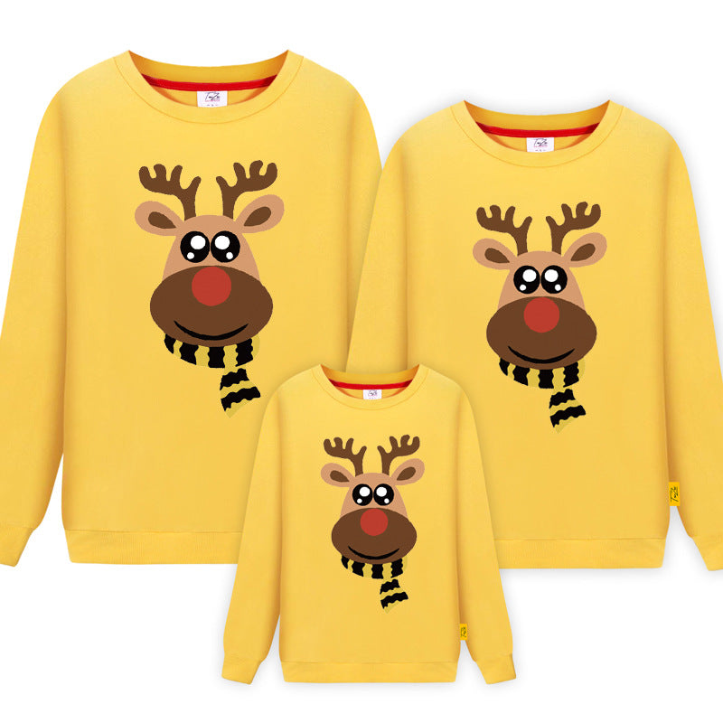 Parent-child Sweater Three-mouth Family Christmas Clothes