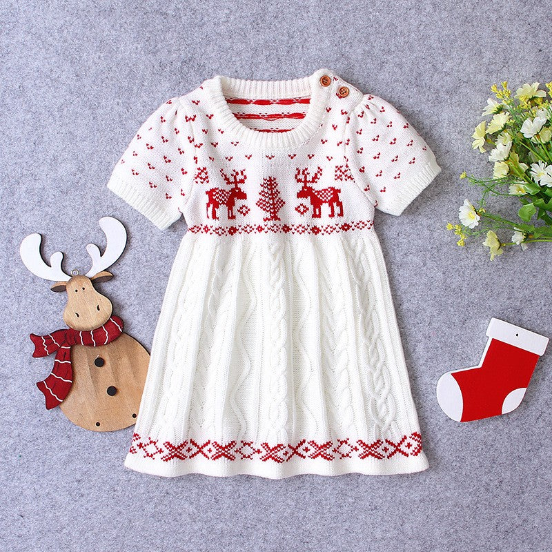 New Baby Girl Sweater Christmas Elk Style