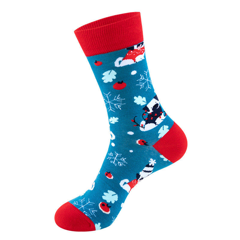 Snowman Santa Claus Cartoon In Stockings