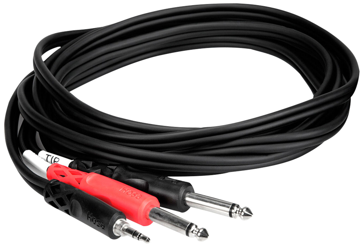 New - Hosa 3.5mm Stereo TRS to Dual 1/4" TS CABLE - 10FT CMP-159