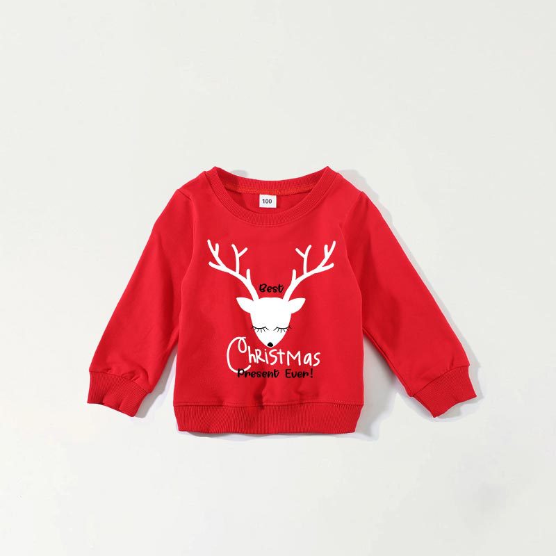 Christmas Theme Parent-child Autumn Red Sweater