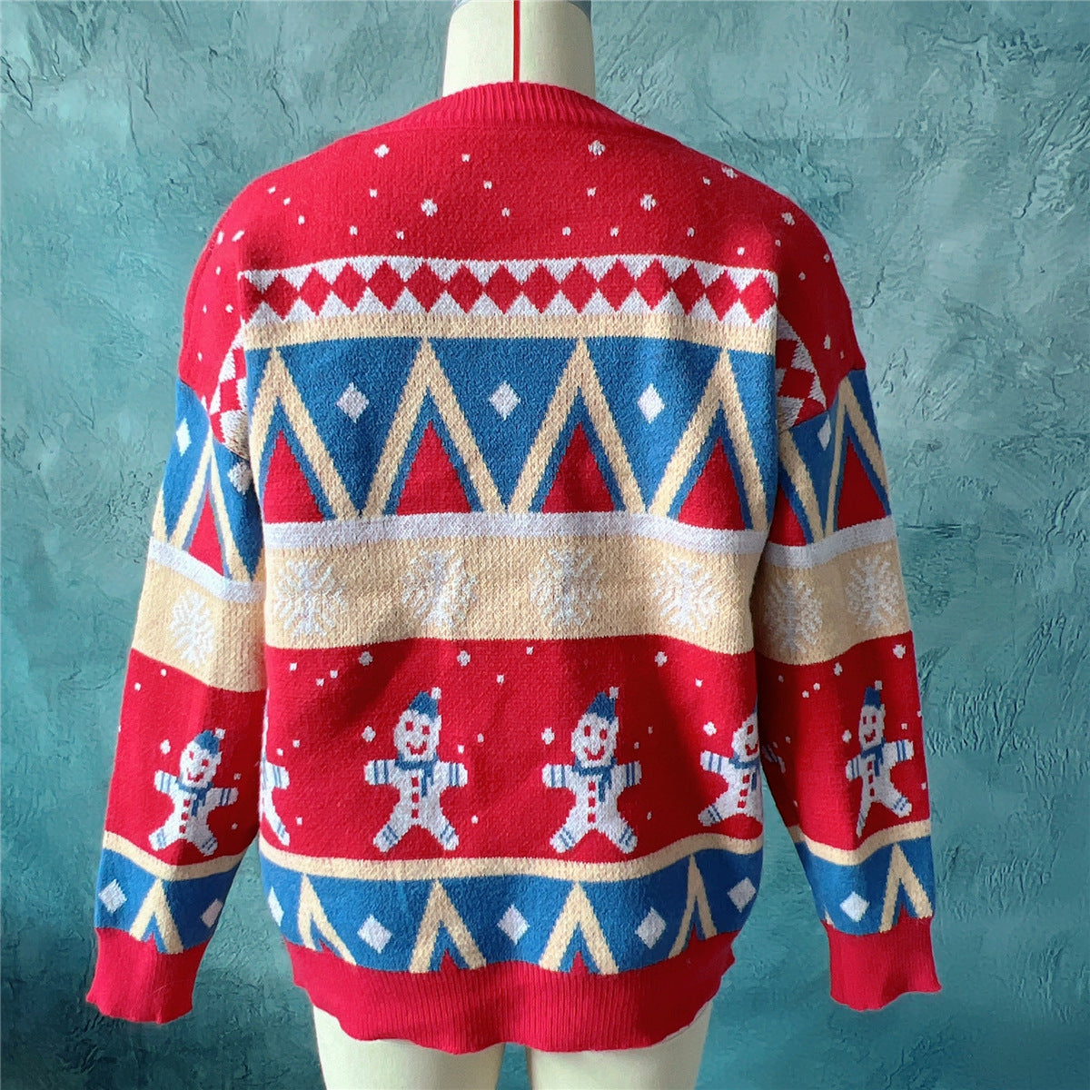 Casual Christmas Sweater New Year Themed Round Neck Long Sleeve