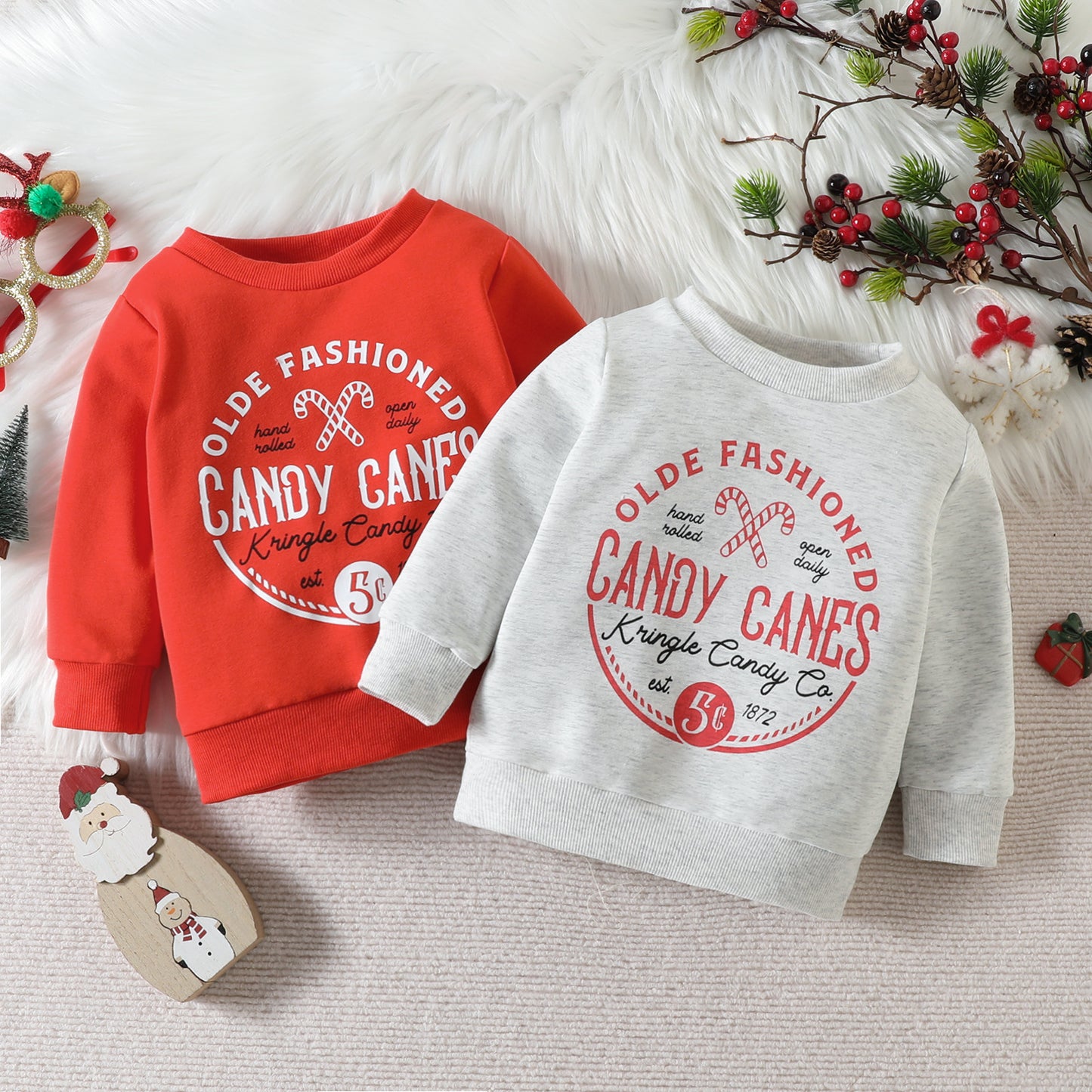 Children's Christmas Printed Sweater With Letters