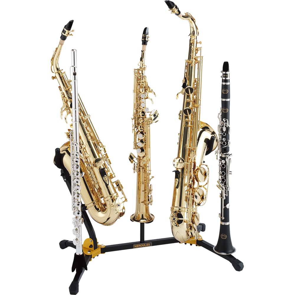 Hercules Stands DS538B Instrument Stand for Alto, Tenor, and Soprano Saxophones, and Flute/Clarinet -NEW