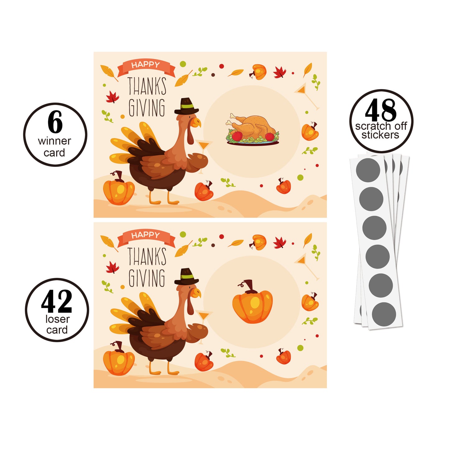 Thanksgiving Day Scratch Game Card Family Party