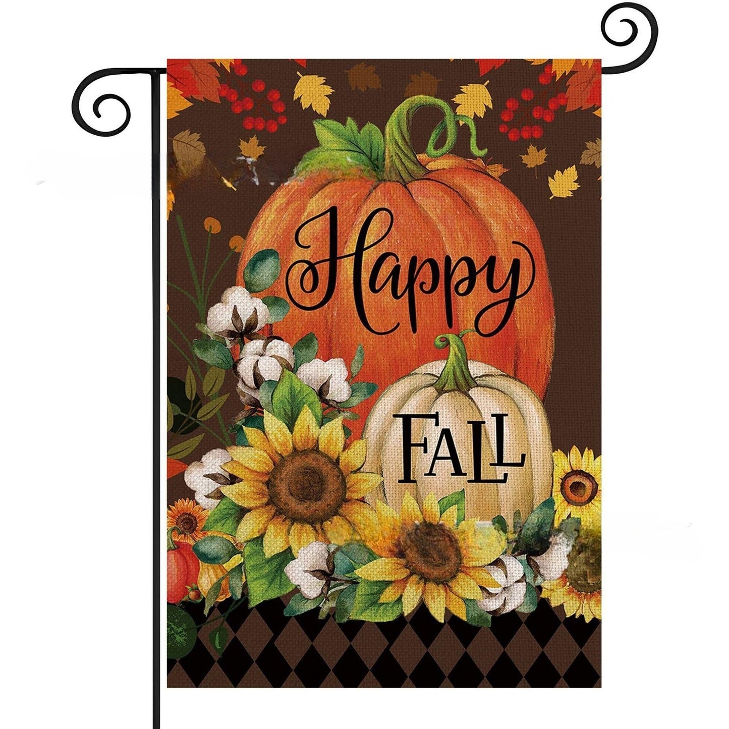 Thanksgiving Garden Banner Unique Pumpkin Flower Decoration Double-sided Printing Flag